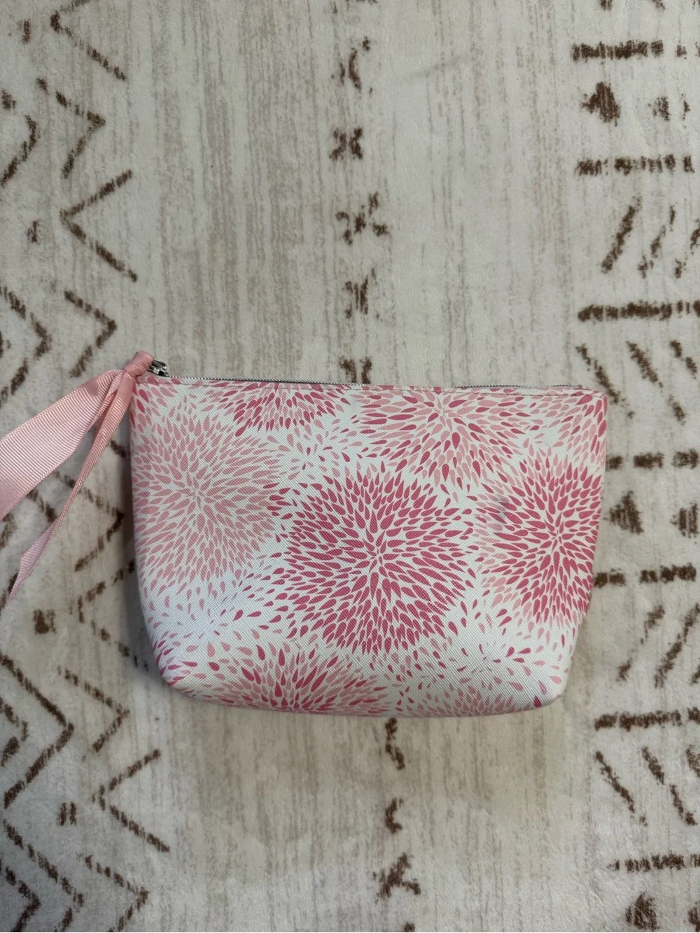 Pink Floral Cosmetic Bag Makeup Pouch Travel Toiletry Zip Case Chic Travel